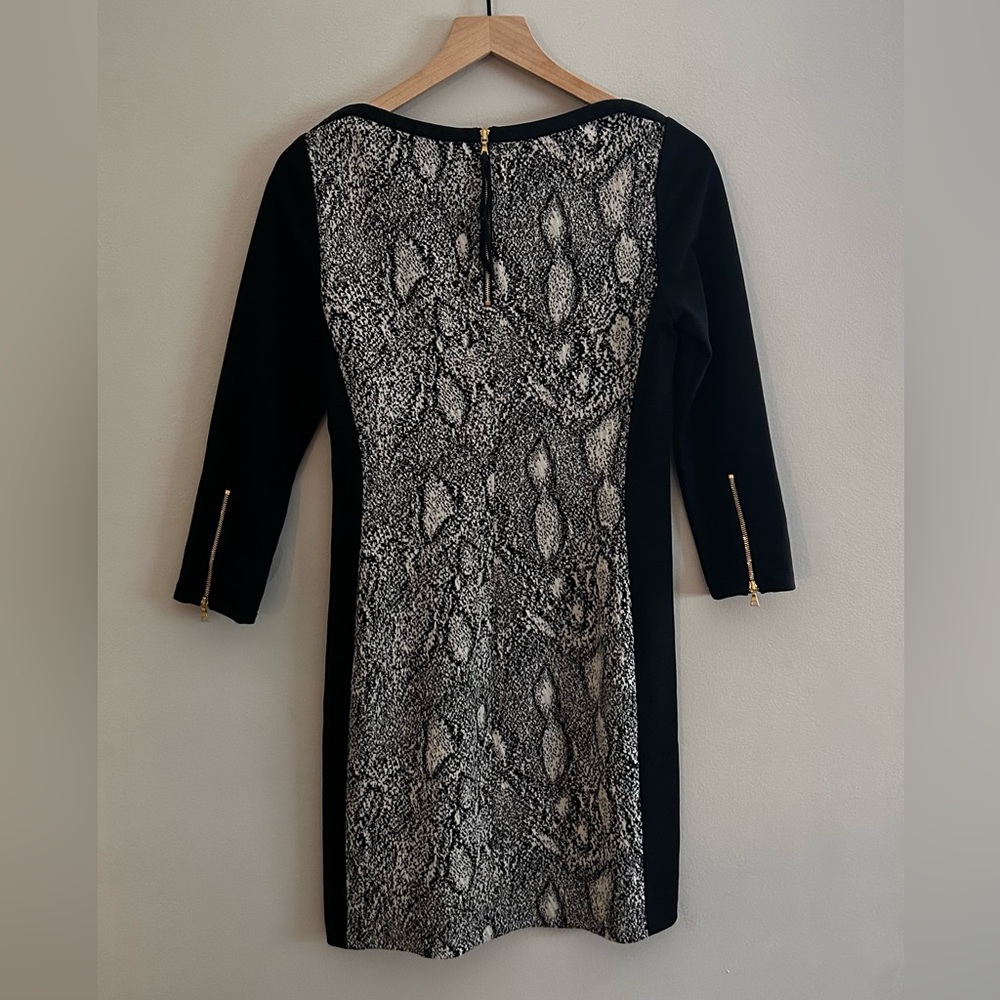 Rebecca Taylor Black Python Intarsia Paneled Knit… - image 3